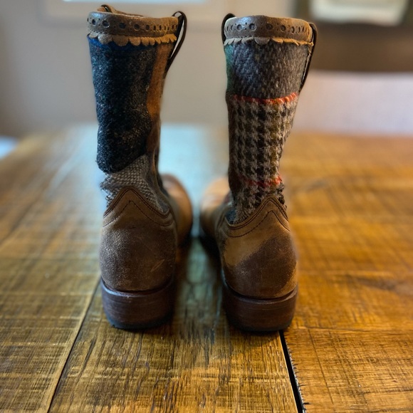 COPY - Sendra Boots Distressed Plaid Patchwork EUC Worn Once for a Few Hours - Picture 6 of 15